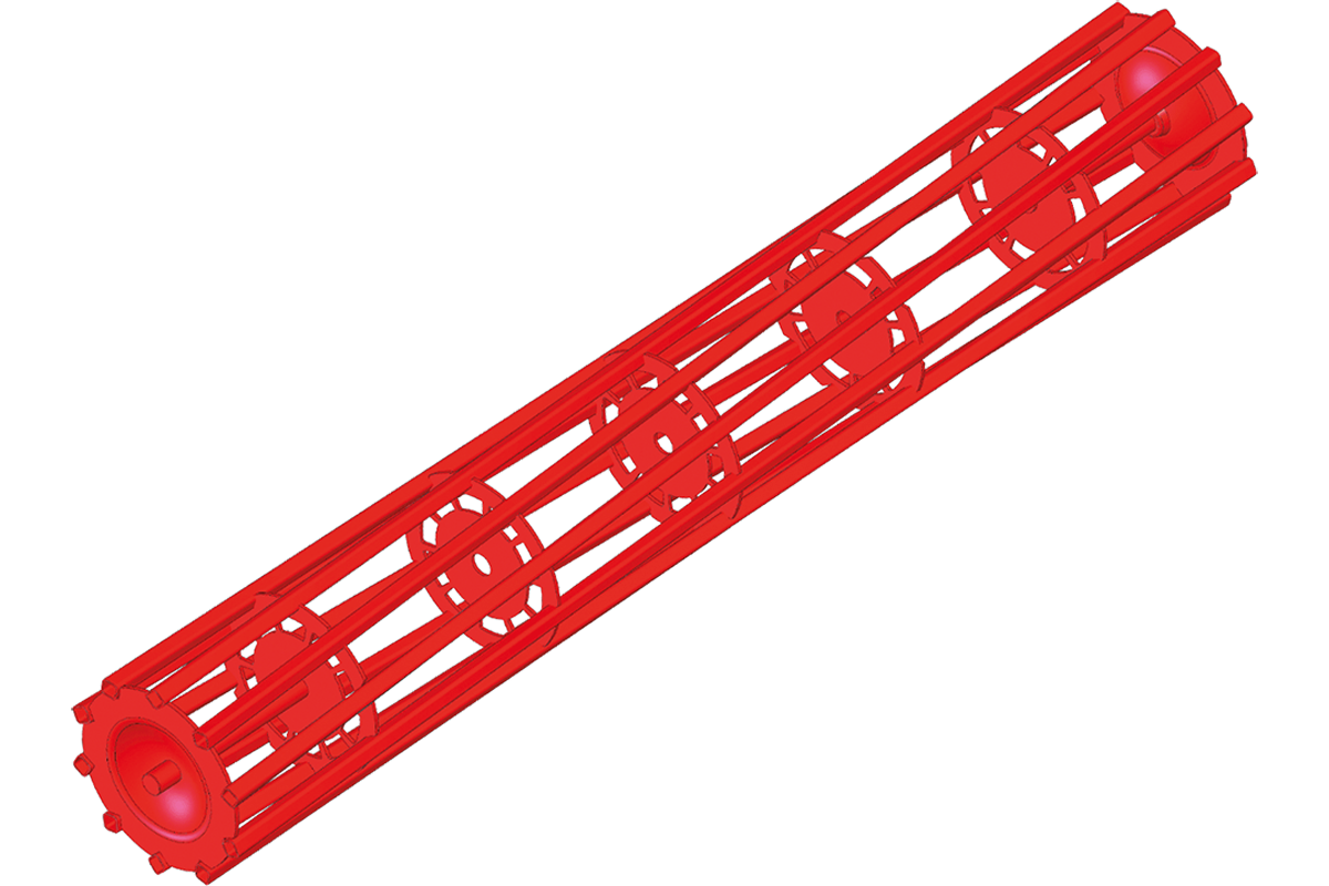 The Square Tube Roller contributes to a depth control and crushes clods on light soil types. A 550 mm tube roller is recommended for loose soil types.