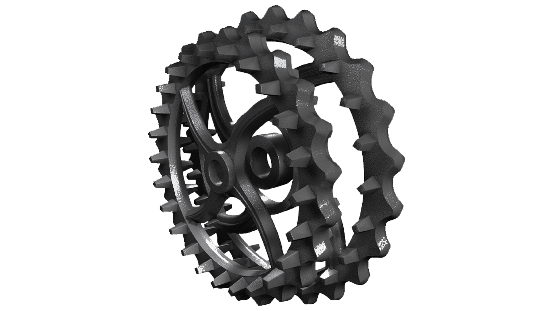 Der Crosskill-Ring wird oft auf leichteren und mittelschweren Böden verwendet. Die Ringe zerkleinern Erdklumpen und die Oberfläche wird leicht uneben hinterlassen, was Bodenverwehungen vermeidet. Die Crosskill-Ringe arbeiten selbstreinigend.