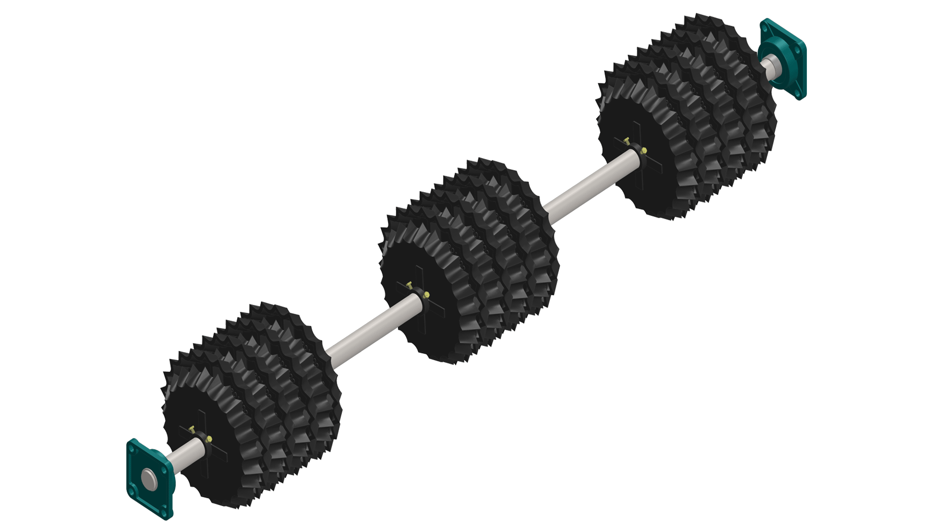 This particular Star roller "Synchrone" consolidates the soil after the sub-soiling tines on e.g. a Grass-Tiller ensuring minimal interruption of the mirco organisms in the grass due to the fact that the soil is only consolidated in the tracks of the sub-soiling tines. The weight of the machine is distributed ontp smaller surfaces and so, the pressure on to the soil will be harder resulting in a highly efficient consolidation.