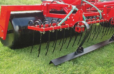 2 rows of harrow tines and leveling bar